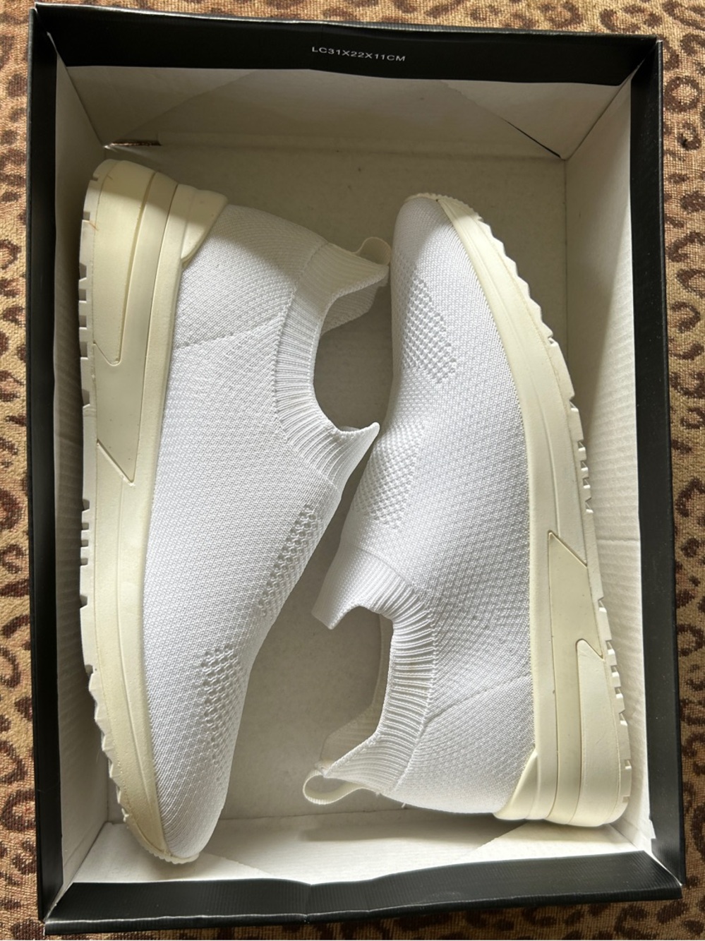 URBAN SPORT by J/SLIDES White Slip-On Knit Sneakers